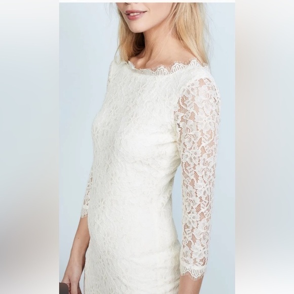 Diane Von Furstenberg DVF Zarita Ivory Stretch Lace Dress Sz 4 NWOT - Picture 10 of 10